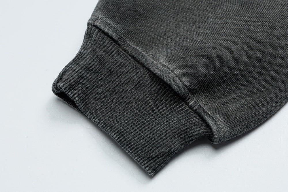 Distressed Retro Pullover | Hollow Embroidered Christmas Hoodie - Santo