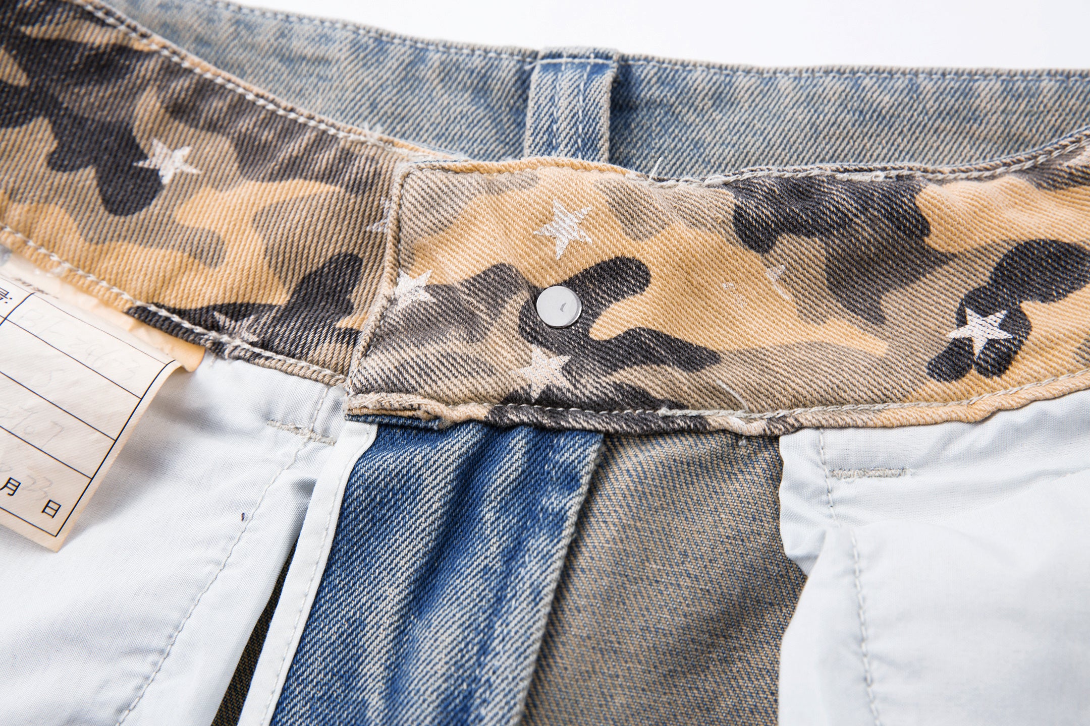 Camo Star Cuffed Denim | Baggy Streetwear Jeans - Santo