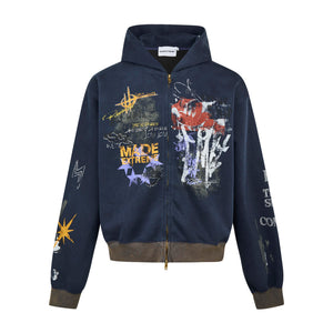 Urban Canvas | High Street Graphic Zipper Hoodie - Santo