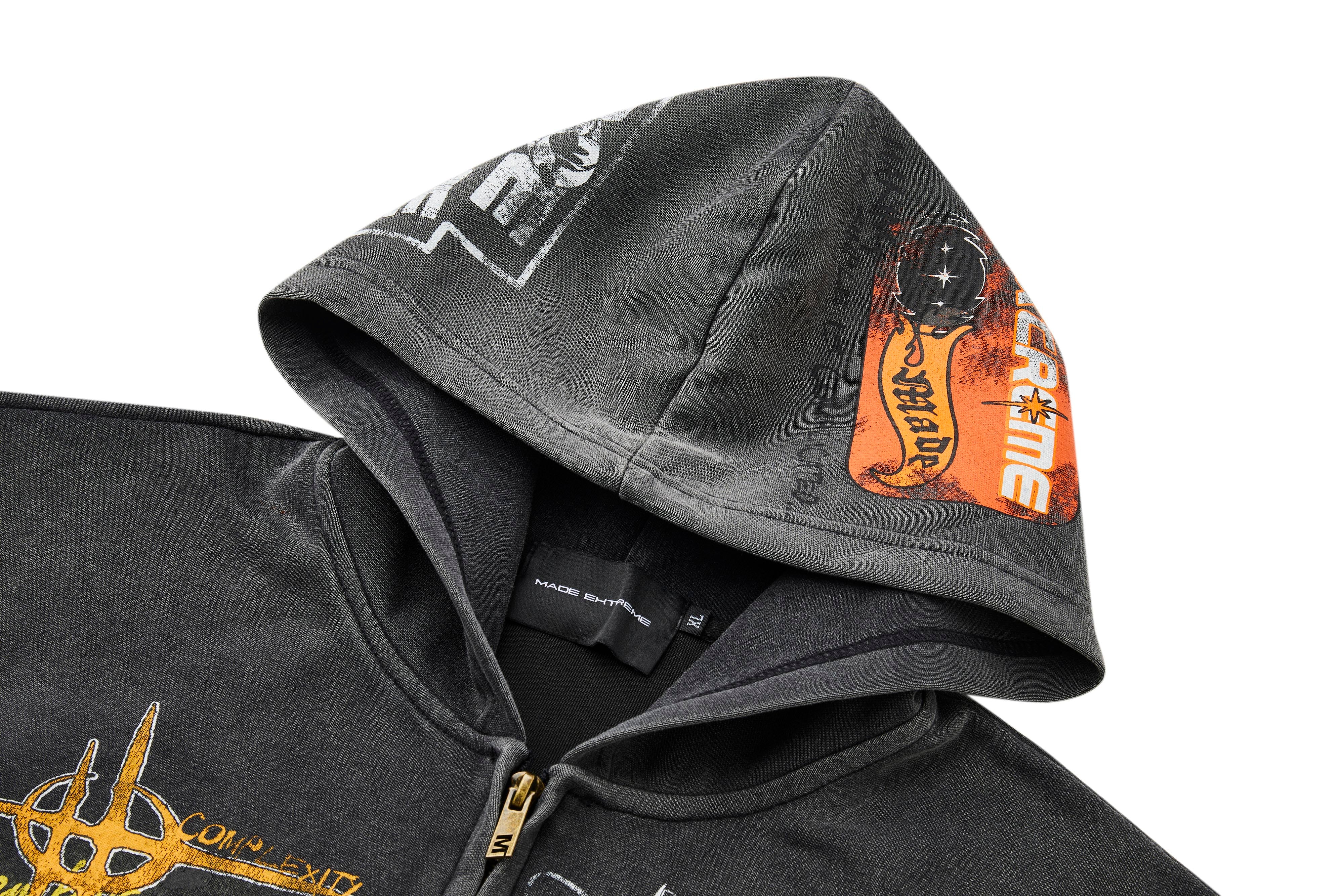 Urban Canvas | High Street Graphic Zipper Hoodie - Santo