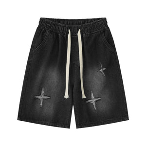 Light Wash | Vintage Ripped Baggy Jorts - Santo