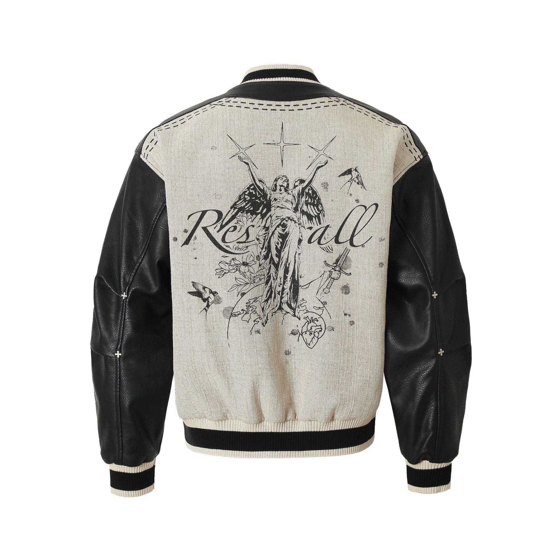 Vintage-Inspired Illustrated Bomber Jacket - Santo