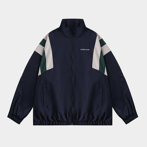 Stripe Flex | Striped Windbreaker Track Jacket - Santo
