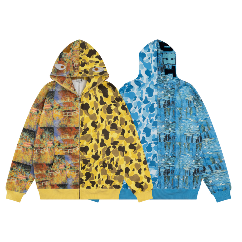 Monet Camo Patchwork | Zip-Up Hoodie - Santo