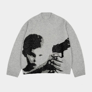 Silent Vigil | Street Art Knit Sweater - Santo