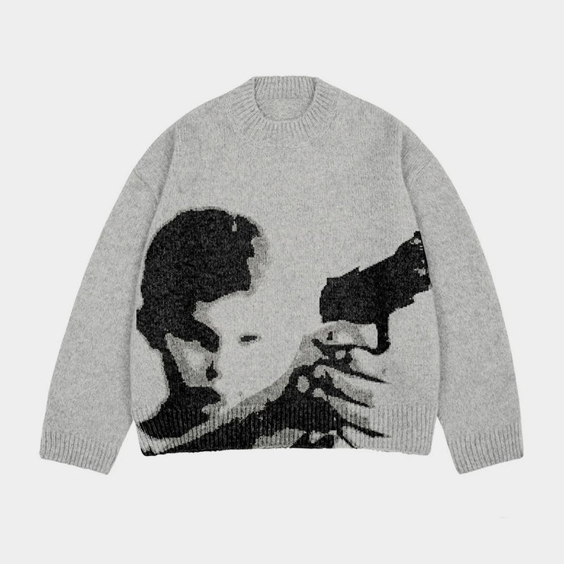 Silent Vigil | Street Art Knit Sweater - Santo