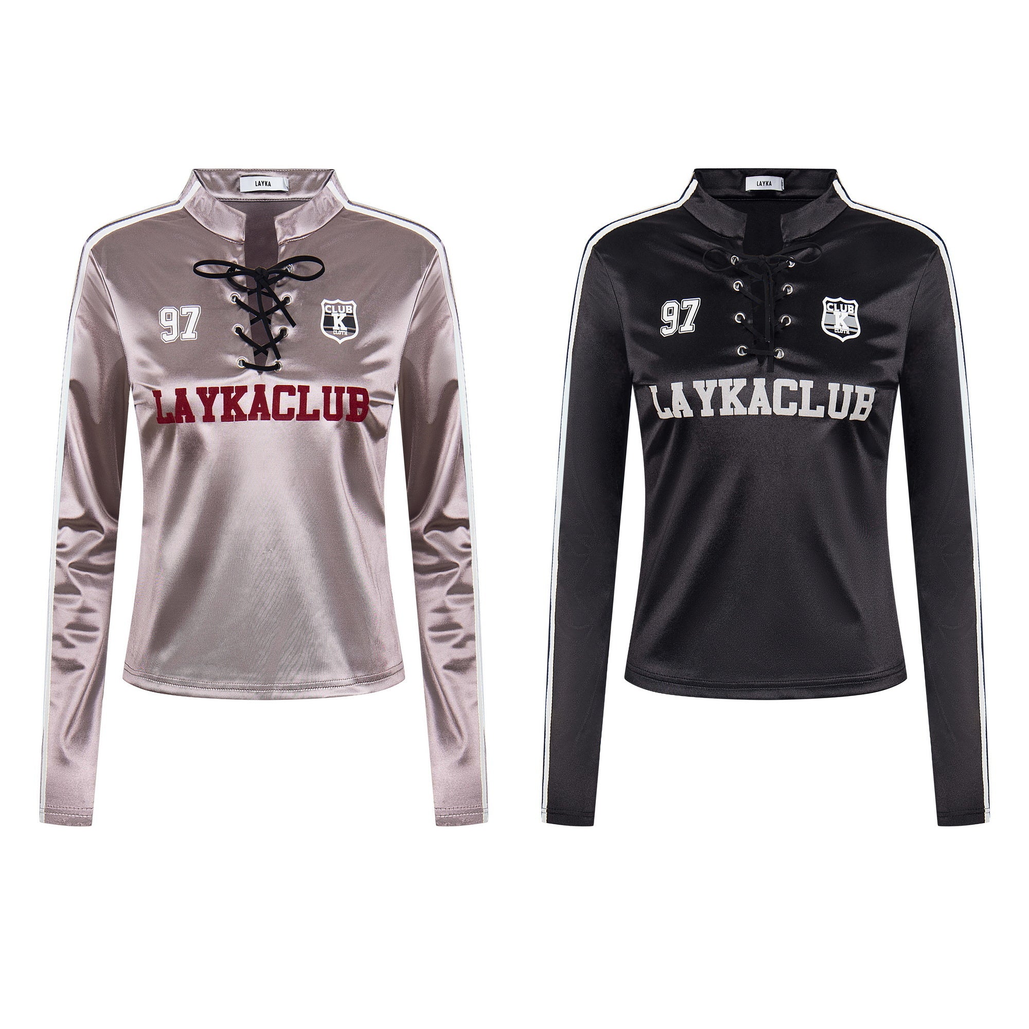 Lace-Up Club | Satin Sports Jersey Top
