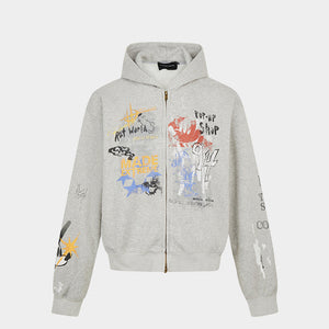 Urban Canvas | High Street Graphic Zipper Hoodie - Santo