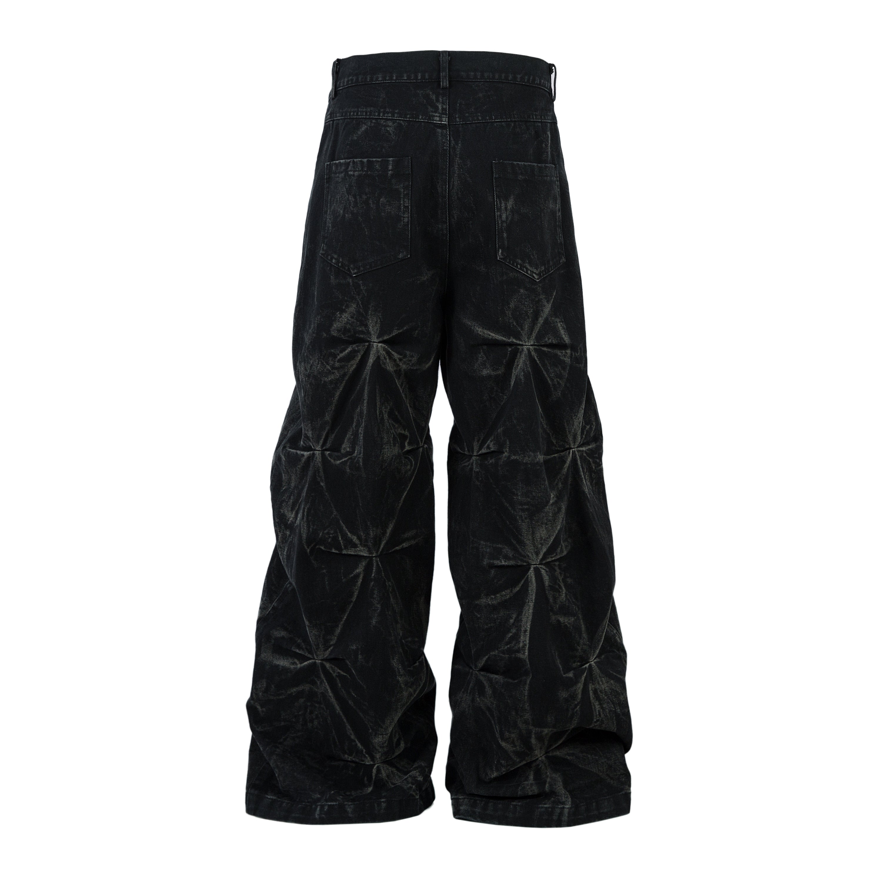 Washed Distressed Pleated | Baggy Jeans