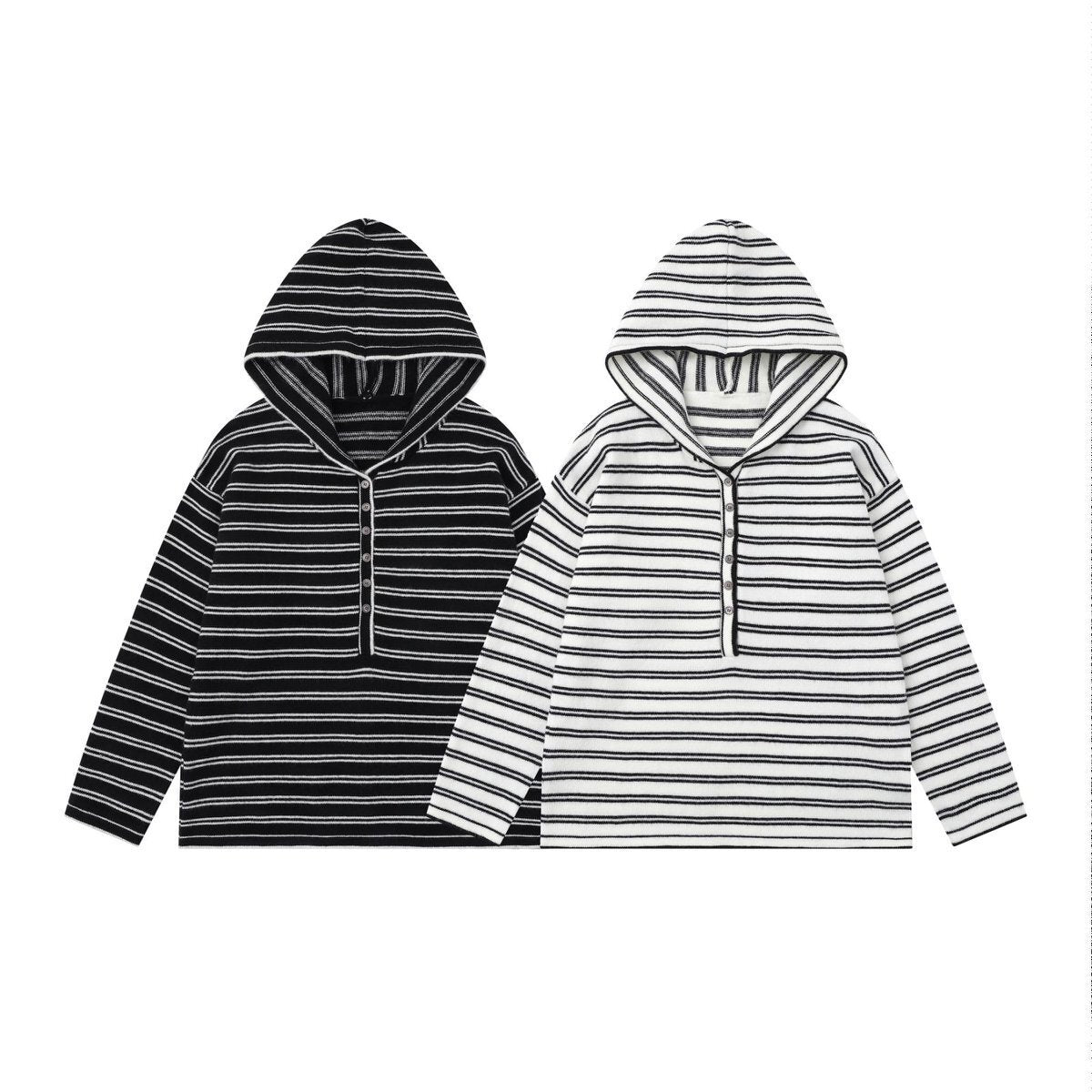 COASTLINE | Striped Buttoned Hood Pullover