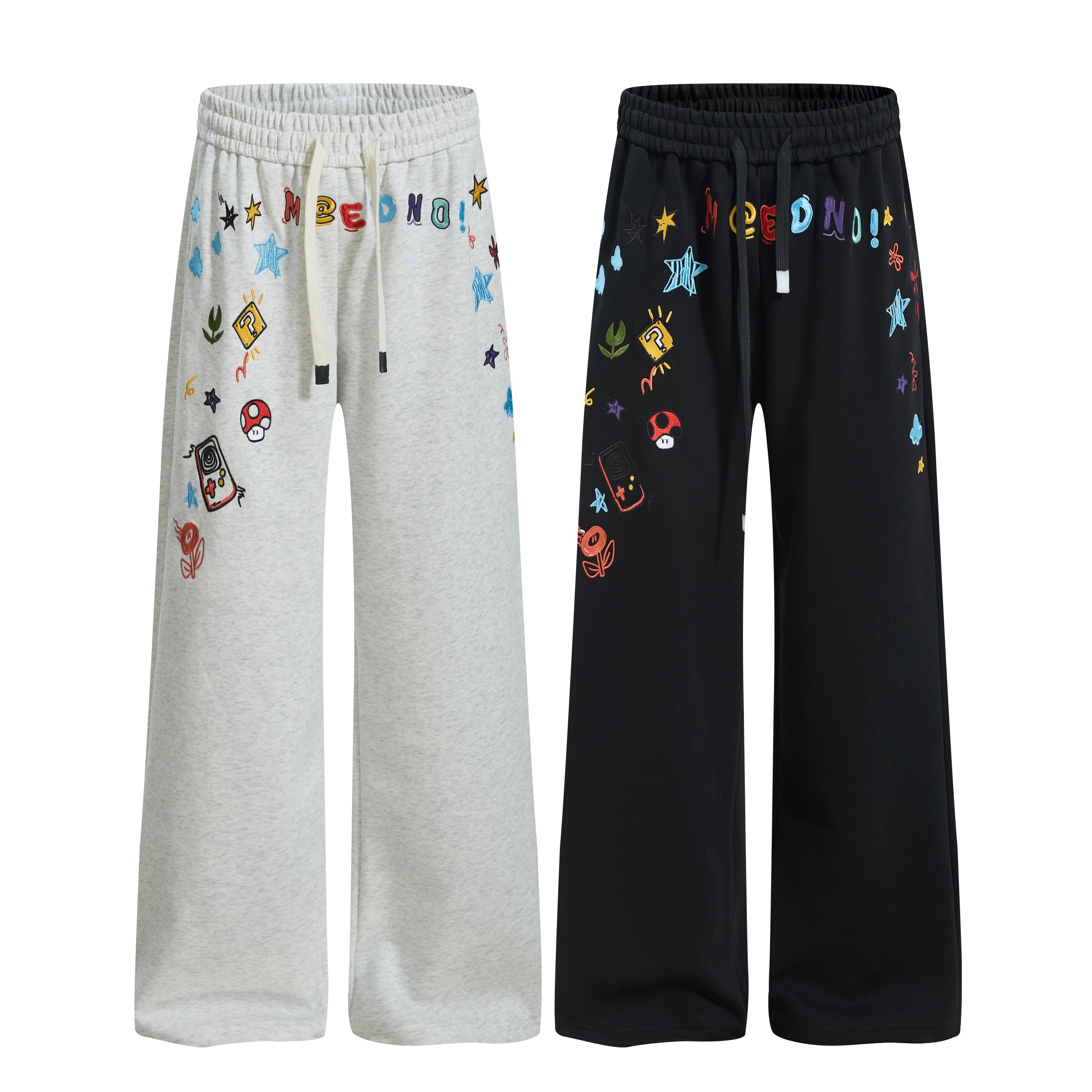 Cartoon Patch Decor | Loose Sweatpants - Santo