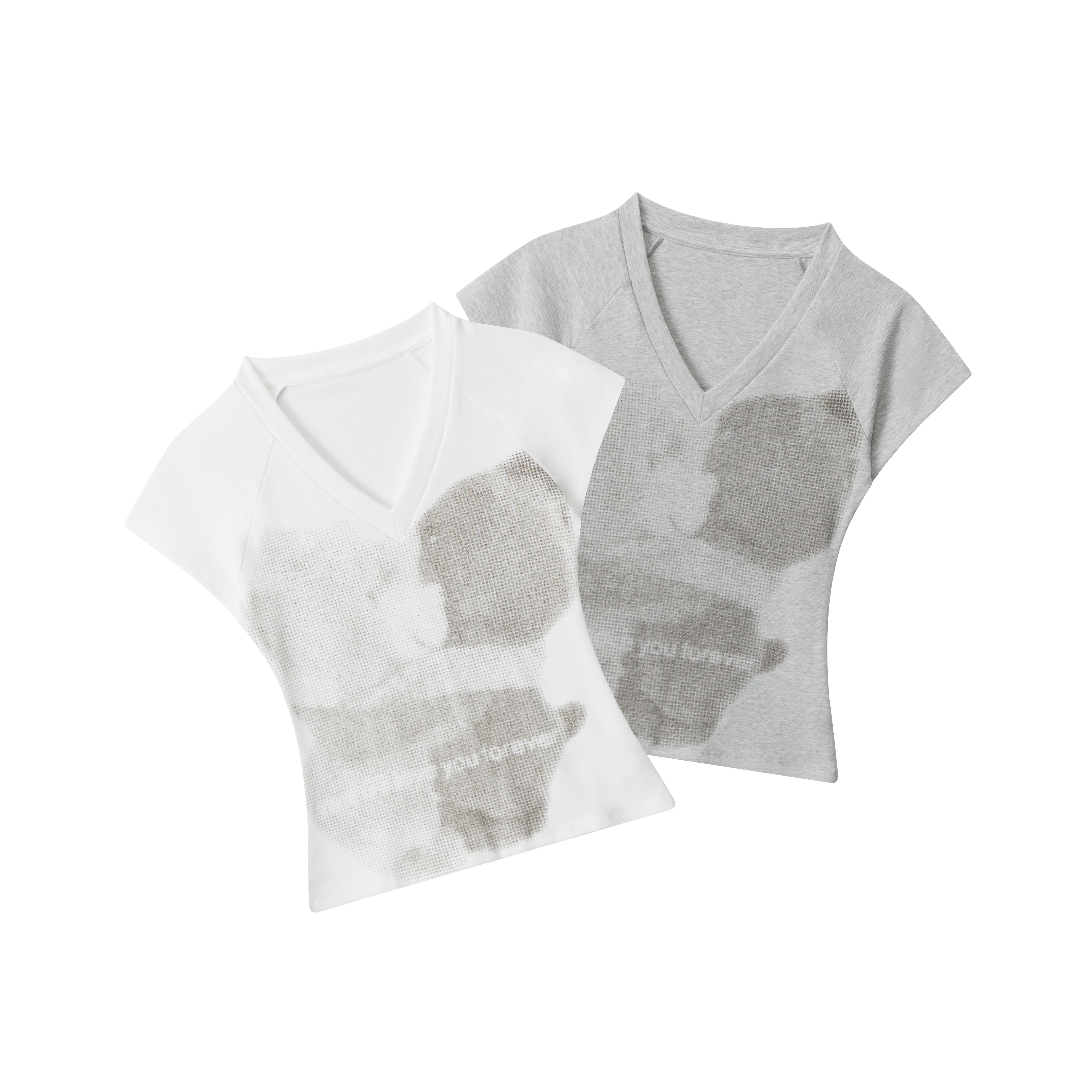Faded Hug | V-Neck Soft Focus Tee