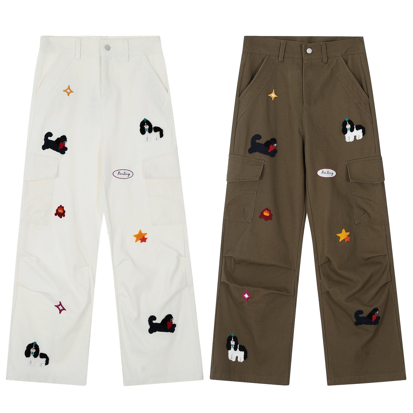 Pup Patch | Cargo Pants with Dog Applique - Santo