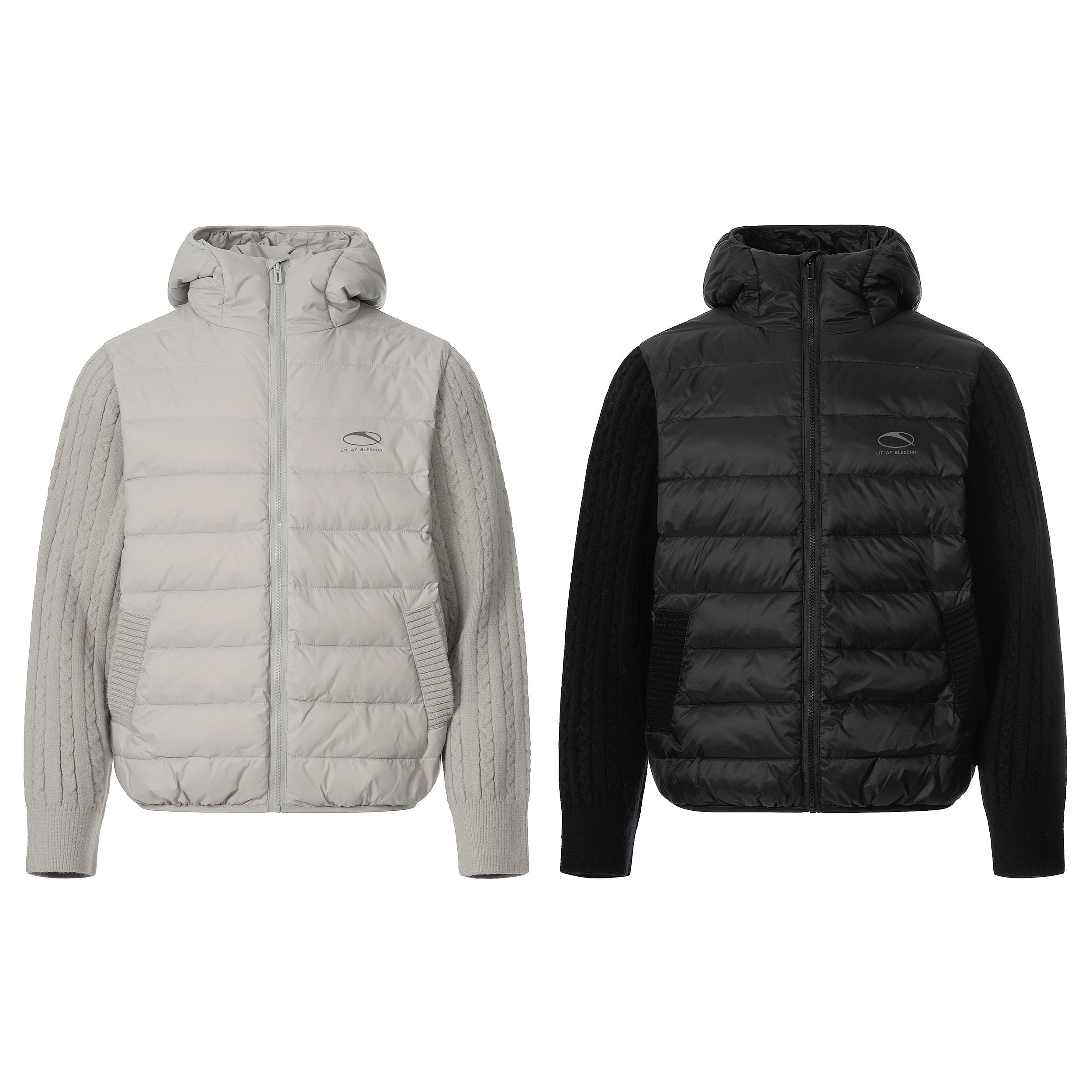Hybrid Knit-Sleeve | Hooded Puffer Jacket