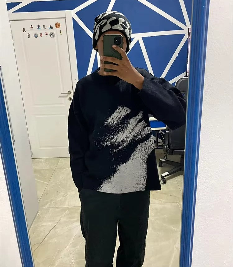 Abstract Embrace | Artistic Graphic Knit Sweater