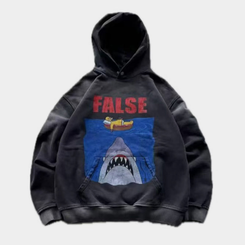 Shark Graphic | Washed Hoodie