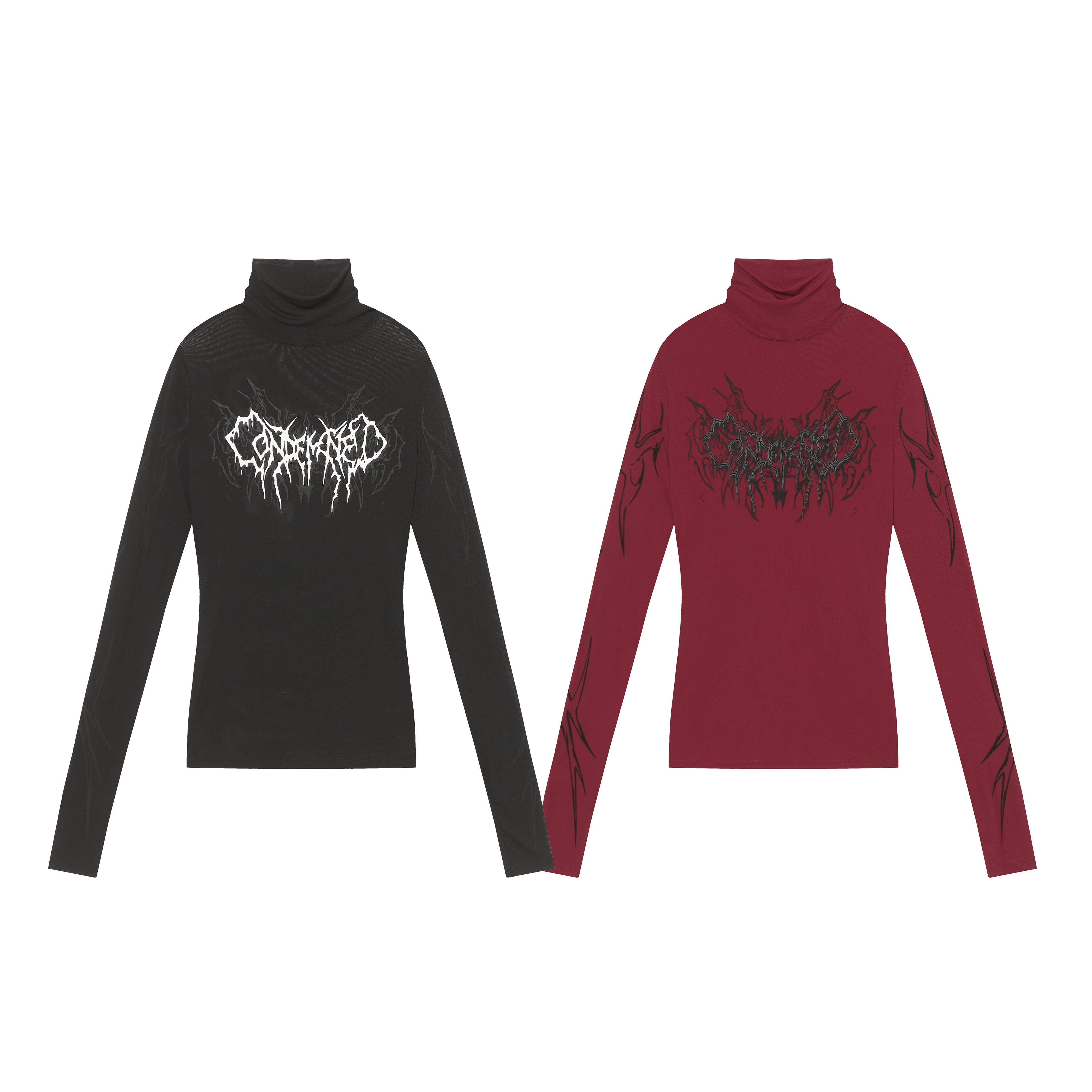 Streetwear Gothic Print | Turtleneck Sweatshirt - Santo