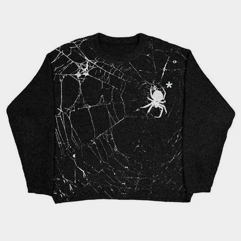 Night Weaver | Urban Spider Graphic Knit - Santo