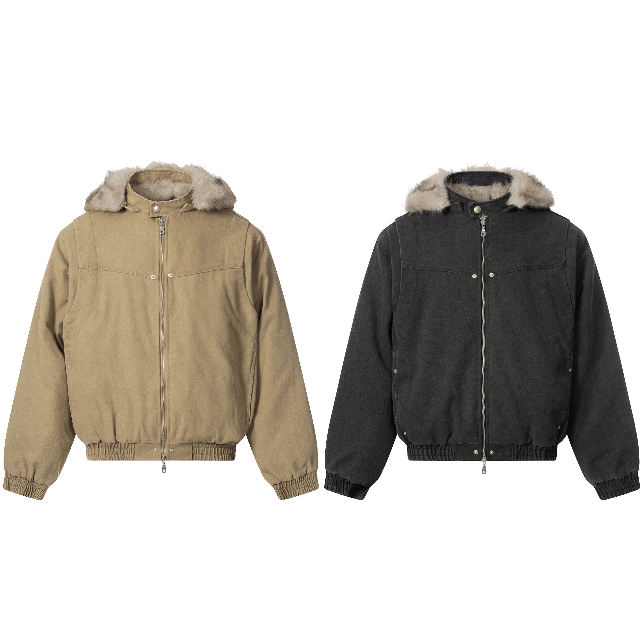 Denim Textured | Fur Streetwear Jacket