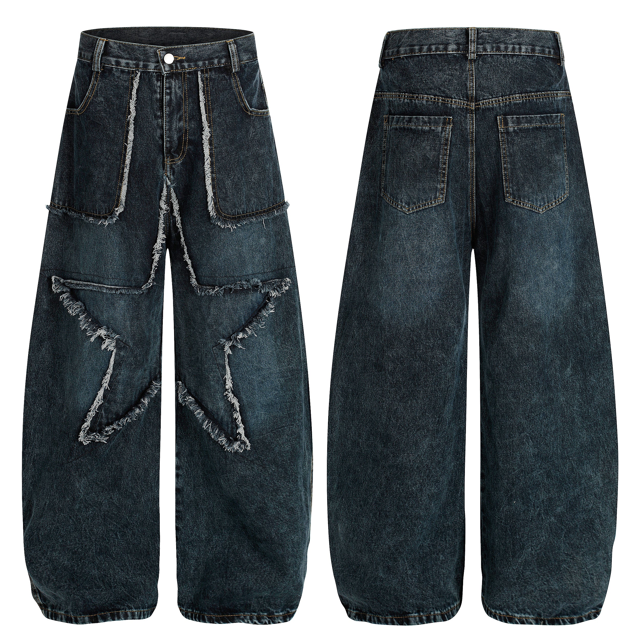 Star Patch Destroyed | Baggy Jeans - Santo