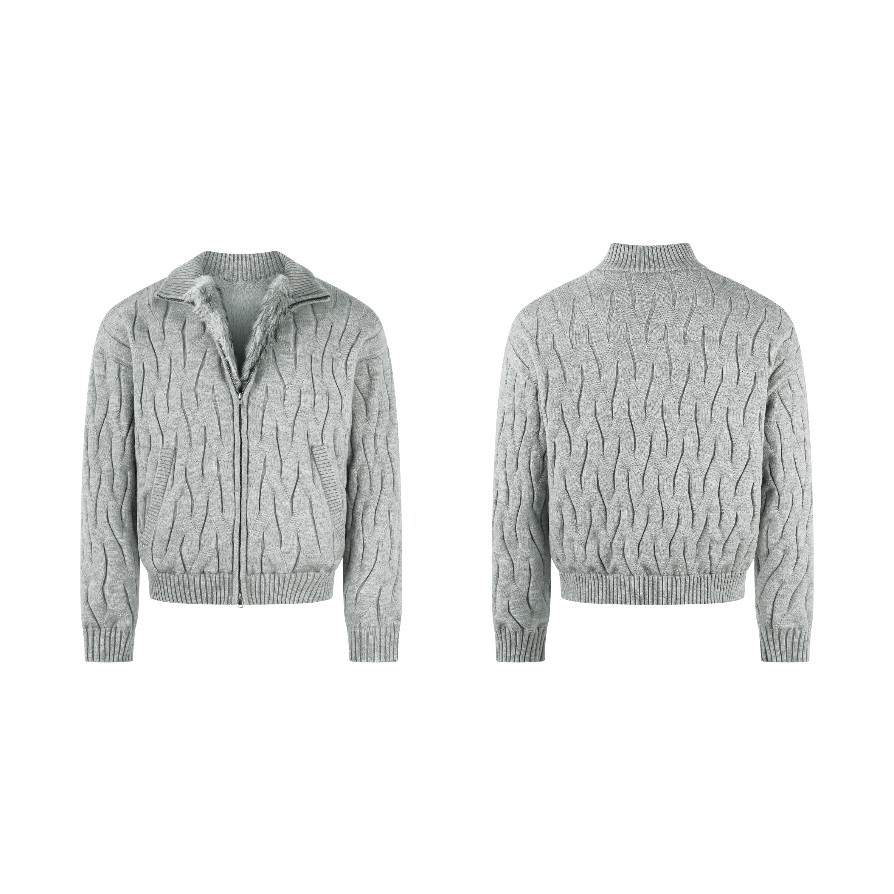 Textured Fleece | Knit Zip Jacket