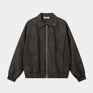 Suede Elegance | Stylish Zip Jacket - Santo