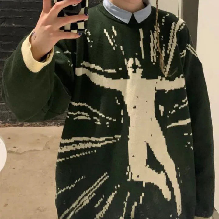 Cosmic Ascent | Graphic Knit Sweater - Santo