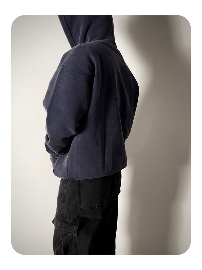 Felpa con cappuccio Zip-Up Retro Essence | lavata e sovradimensionata