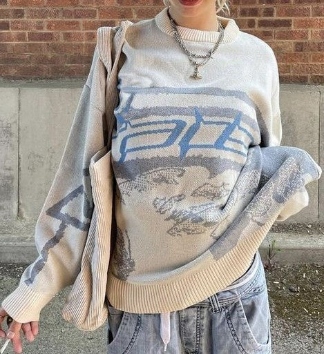 Cyber Rebellion | Graphic Knit Sweater - Santo