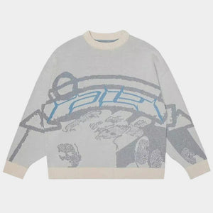 Cyber Rebellion | Graphic Knit Sweater - Santo