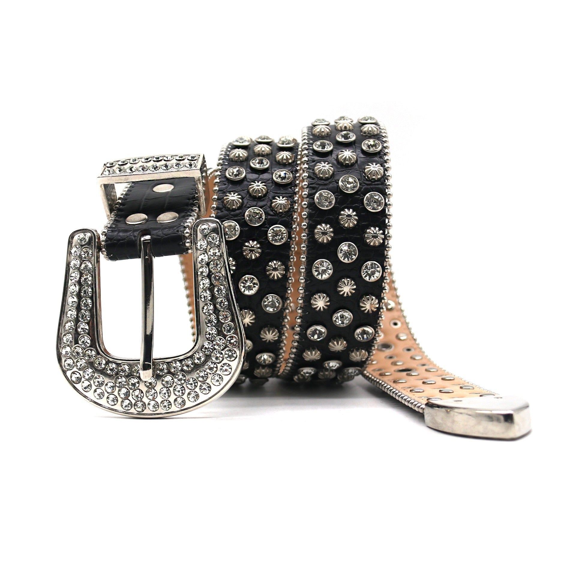 Y2k Punk Cowboy Crystal Fashion Diamond Studded Belt Rhinestones Belt For Jean Belts Ladies Women - Santo
