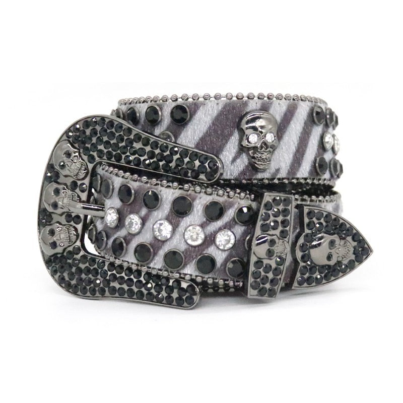 Y2k Punk Cowboy Crystal Fashion Diamond Studded Belt Belts Ladies Women Rhinestones Belt For Jean - Santo