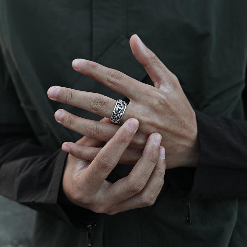 Vintage Unisex Horus Ring Gothic Woman Man Punk Jewelry Hip Hop Ring Accessories Fashion Party Gifts - Santo