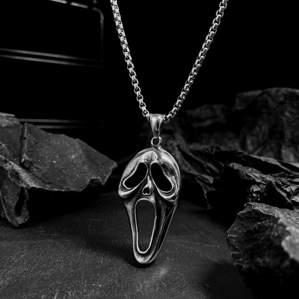 Punk Necklaces Jewelry Woman Man Unisex Soul Mask Drop Necklace Gothic  Hip Hop Vintage Accessories Fashion Gift - Santo