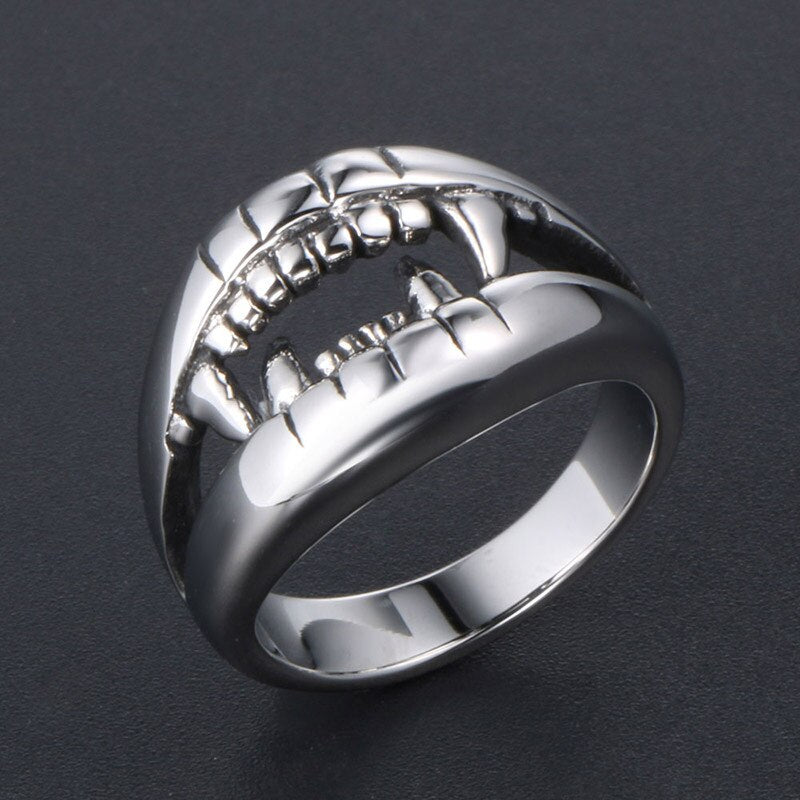Gothic Unisex Vampire Teeth Ring Woman Man Punk Jewelry Fashion Party Gifts Vintage Hip Hop Ring Accessories - Santo
