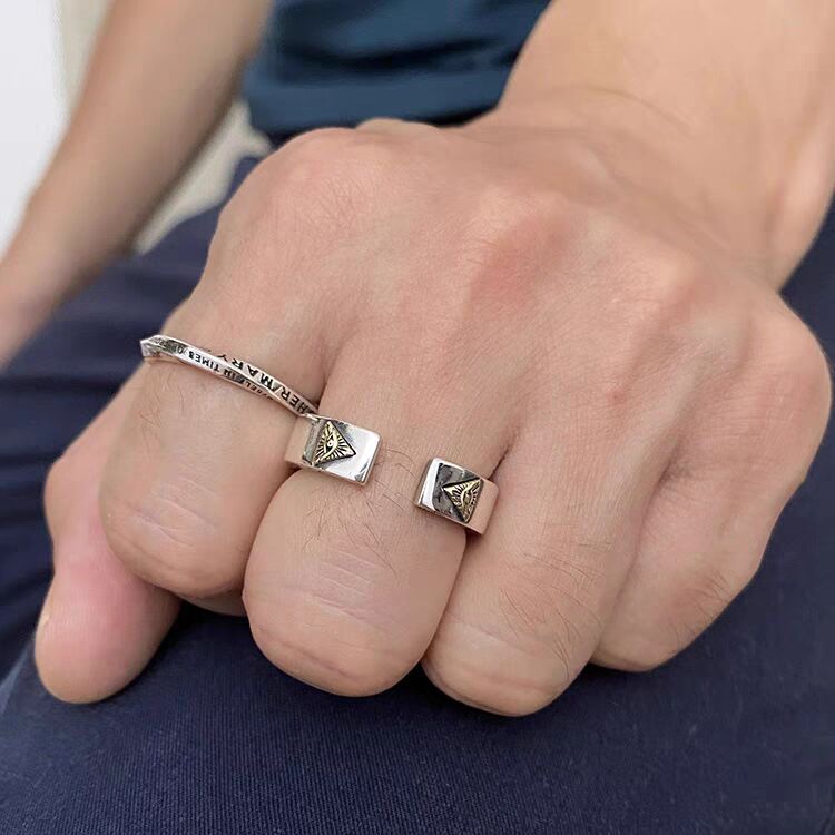 Vintage Unisex Gothic Eye Of God Letter Ring Gothic Woman Man Punk Jewelry Hip Hop Ring Accessories Fashion Party Gifts - Santo