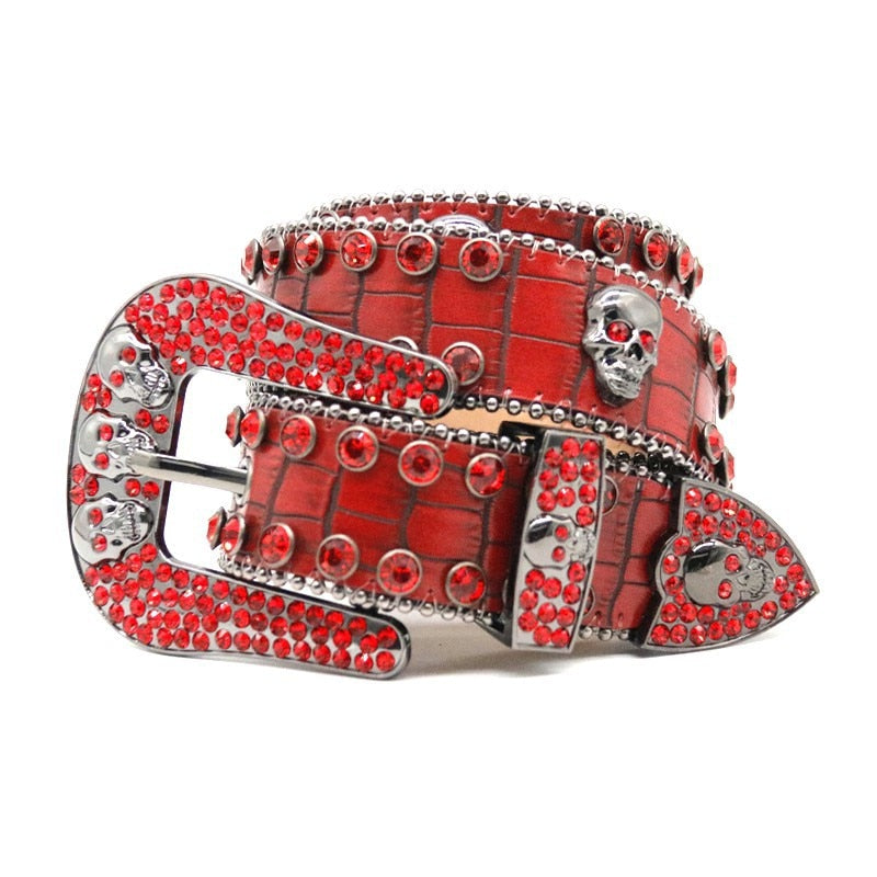Belts Ladies Women Y2k Punk Cowboy Crystal Fashion Diamond Studded Belt Rhinestones Belt For Jean - Santo