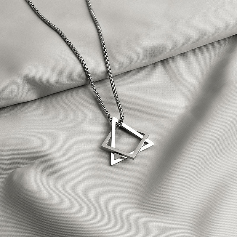 Gothic Unisex Geometry Combination Necklace Punk Necklaces Jewelry Woman Man Fashion Gift Hip Hop Vintage Accessories - Santo