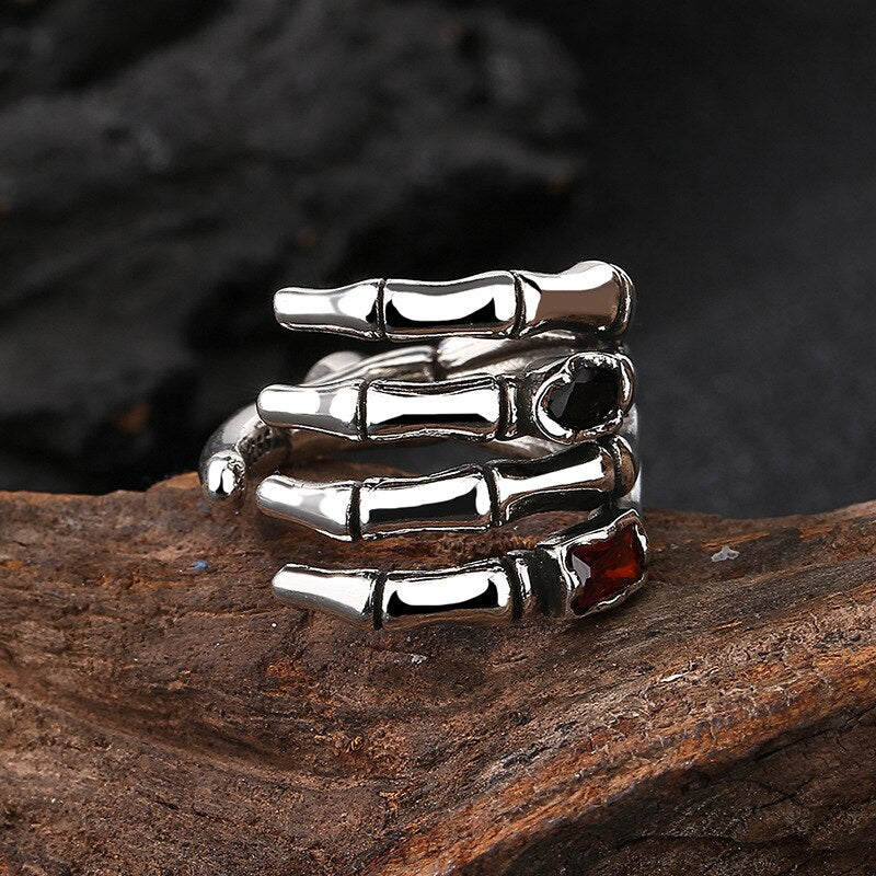 Gothic Hip Hop Ring Accessories Unisex Skeleton Hand Palm Ring Fashion Party Gifts Vintage Woman Man Punk Jewelry - Santo