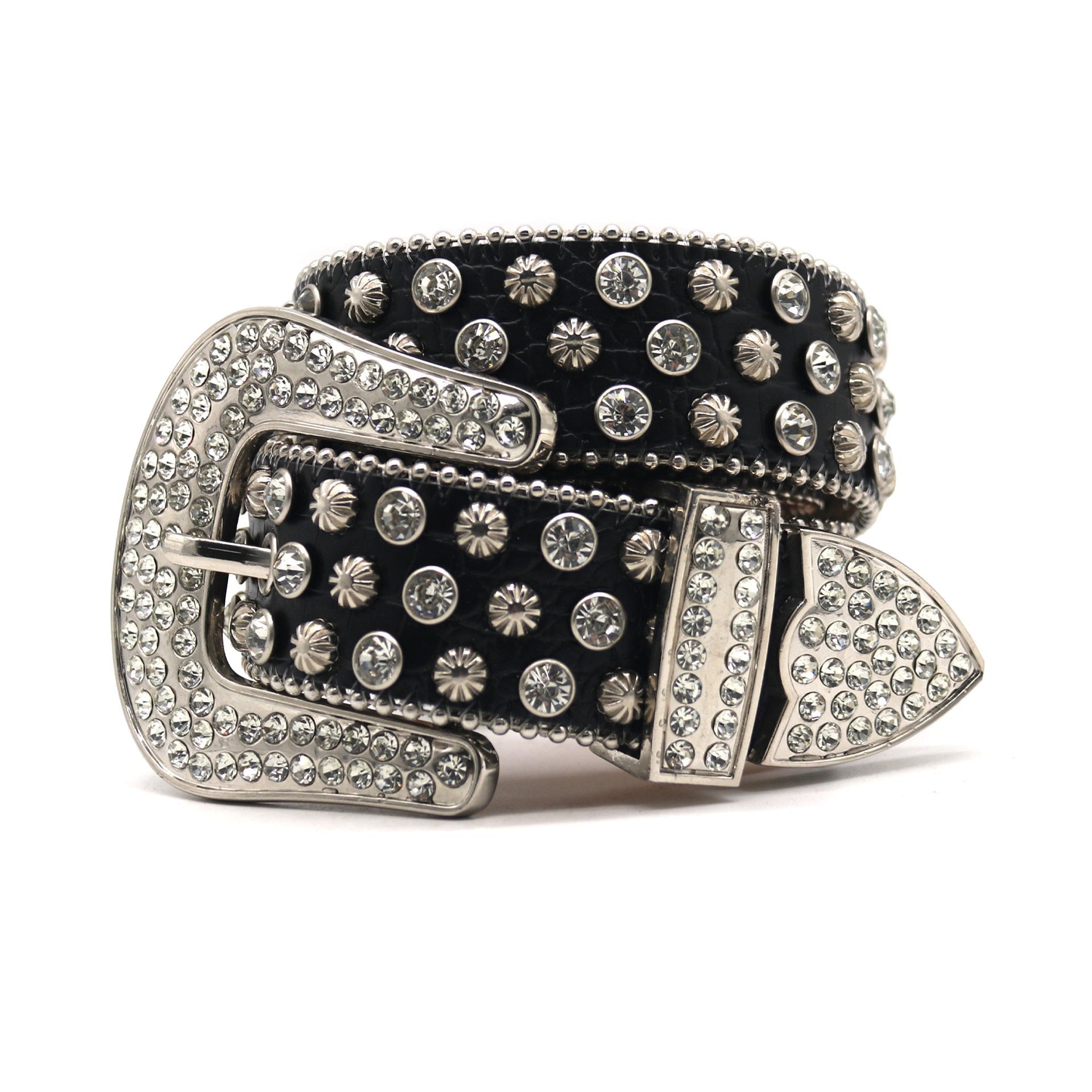 Y2k Punk Cowboy Crystal Fashion Diamond Studded Belt Rhinestones Belt For Jean Belts Ladies Women - Santo