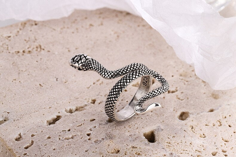 Gothic Unisex Cobra Ring Woman Man Punk Jewelry Hip Hop Ring Accessories Vintage Fashion Party Gifts - Santo