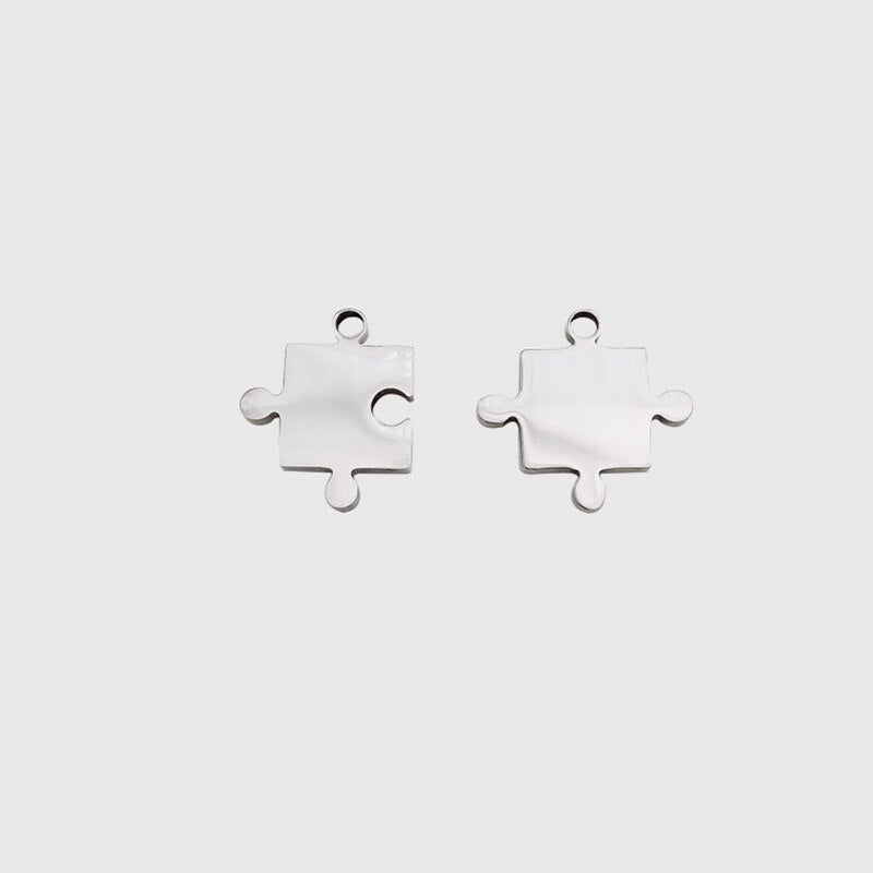 Unisex Jigsaw Puzzle Drop Necklace Gothic Fashion Gift  Punk Necklaces Jewelry Woman Man Hip Hop Vintage Accessories - Santo