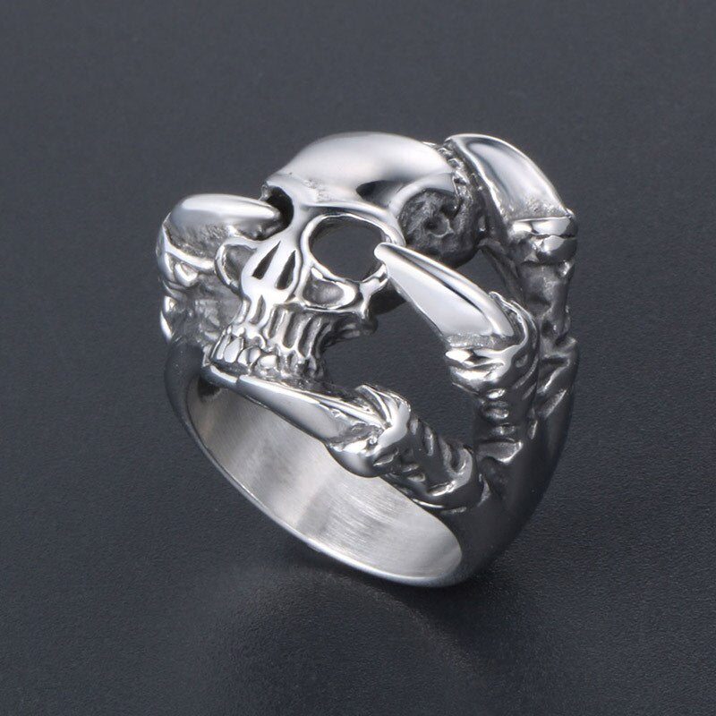 Gothic Unisex Skull Ring Hip Hop Ring Accessories Fashion Party Gifts Vintage Hip Hop Ring Accessories - Santo