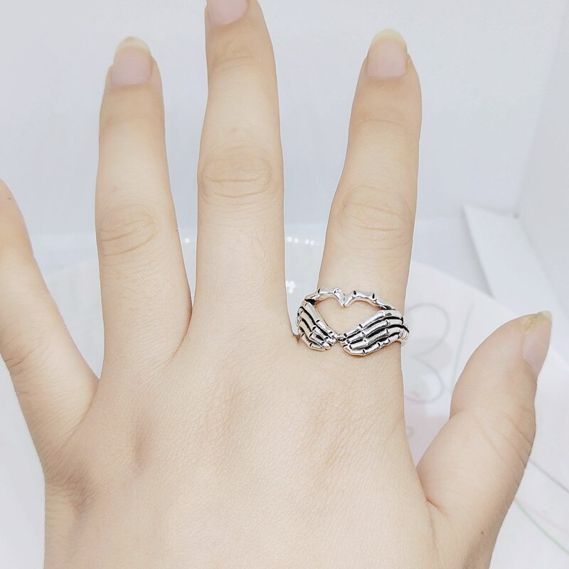 Gothic Woman Man Punk Jewelry Unisex Skeleton Handt Ring Vintage Fashion Party Gifts Hip Hop Ring Accessories - Santo