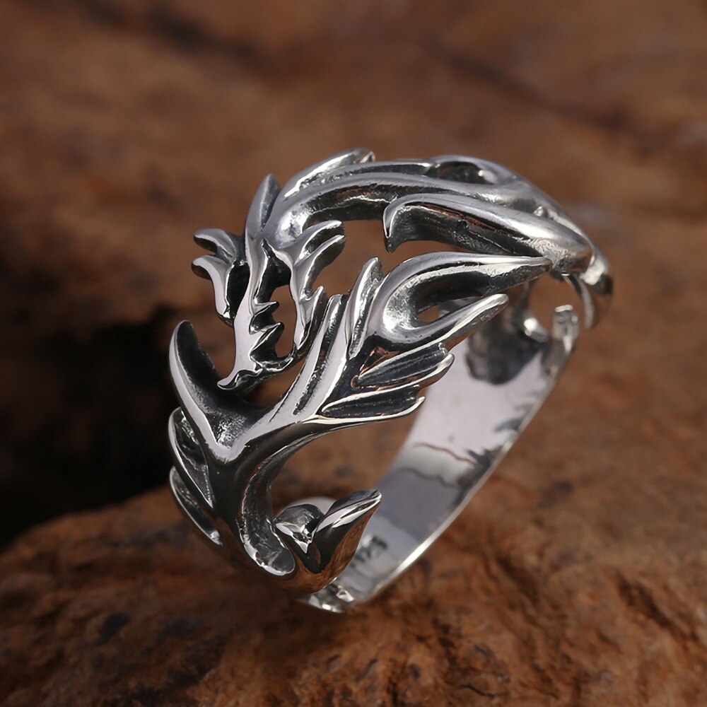 Gothic Unisex Double Dragon Pattern Ring Fashion Party Gifts Vintage Hip Hop Ring Accessories  Woman Man Punk Jewelry - Santo