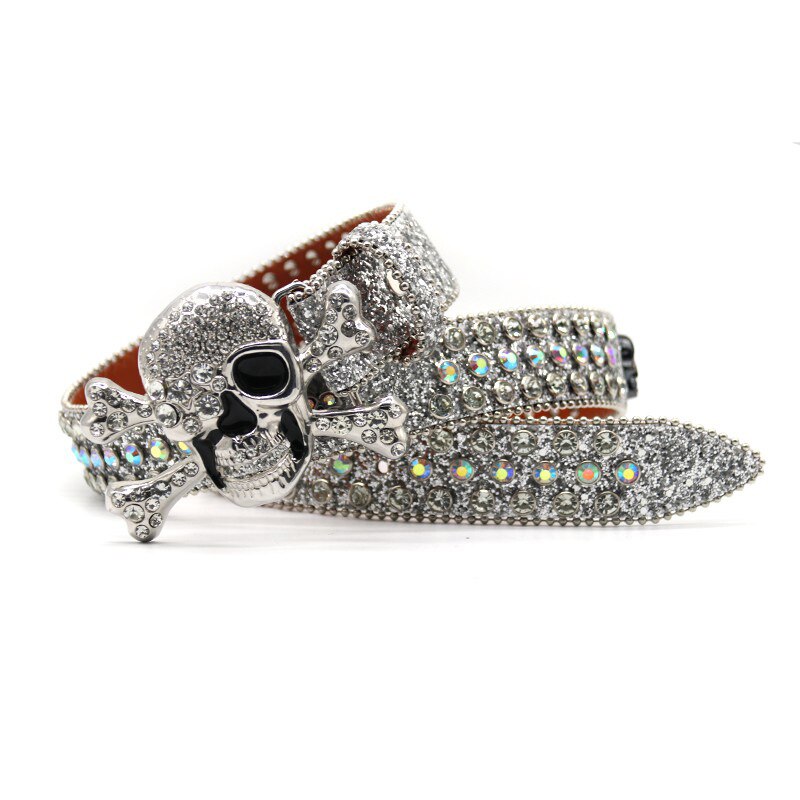 Belts Ladies Women Y2k Punk Cowboy Crystal Fashion Diamond Studded Belt Rhinestones Belt For Jean - Santo
