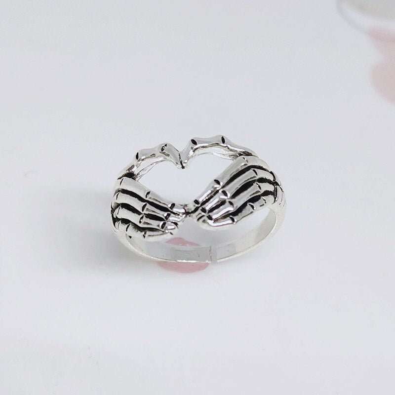 Gothic Woman Man Punk Jewelry Unisex Skeleton Handt Ring Vintage Fashion Party Gifts Hip Hop Ring Accessories - Santo