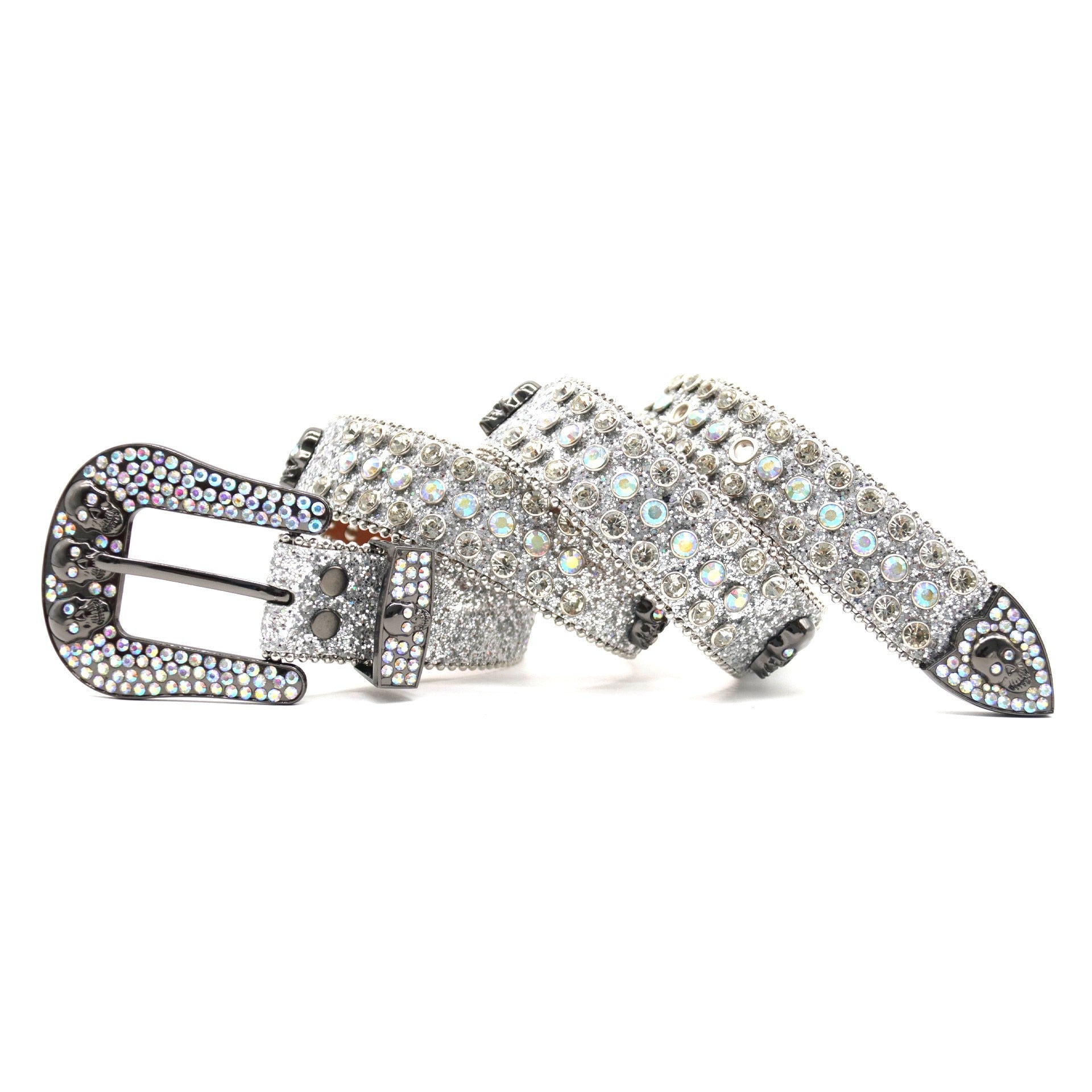 Rhinestones Belt For Jean Y2k Punk Cowboy Crystal Fashion Diamond Studded Belt Belts Ladies Women - Santo