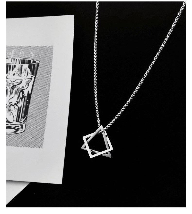 Gothic Unisex Geometry Combination Necklace Punk Necklaces Jewelry Woman Man Fashion Gift Hip Hop Vintage Accessories - Santo