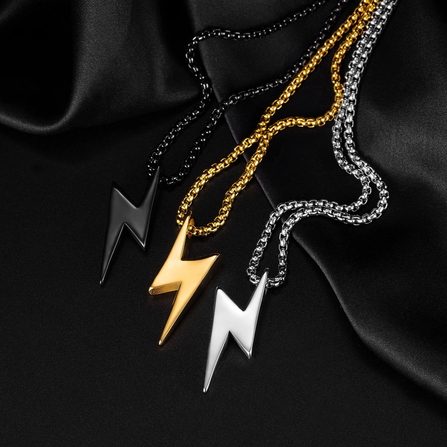 Gothic Unisex Lightning Drop Necklace Fashion Gift Hip Hop Vintage Accessories Punk Necklaces Jewelry Woman Man - Santo